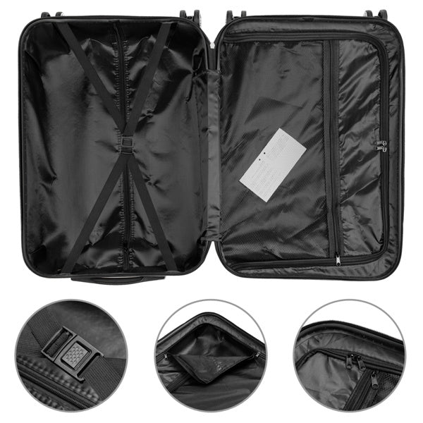 Mercantile Mountain 3-in-1 travel luggage set, dark gray, cross straps and zip pockets on Tampa Home & Garden Store