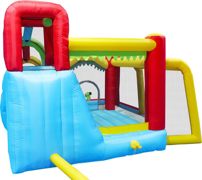 7-in-1 Inflatable Water Slide with Pool Mercantile Mountain red arch blue base yellow slide on Tampa Home & Garden Store