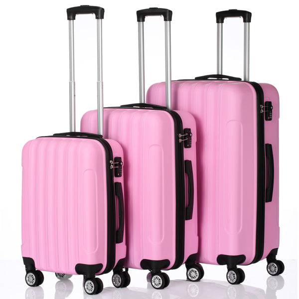 3-in-1 Multifunctional Travel Storage Suitcase Pink set of 3 with wheels Mercantile Mountain on Tampa Home & Garden Store