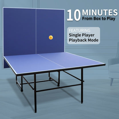 Ping Pong Table 9-Foot Foldable Indoor with blue surface by Mercantile Mountain on Tampa Home & Garden Store