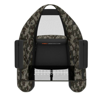 Mercantile Mountain camo inflatable fishing float tube with black seat and pump pockets w/ ruler on Tampa Home & Garden Store
