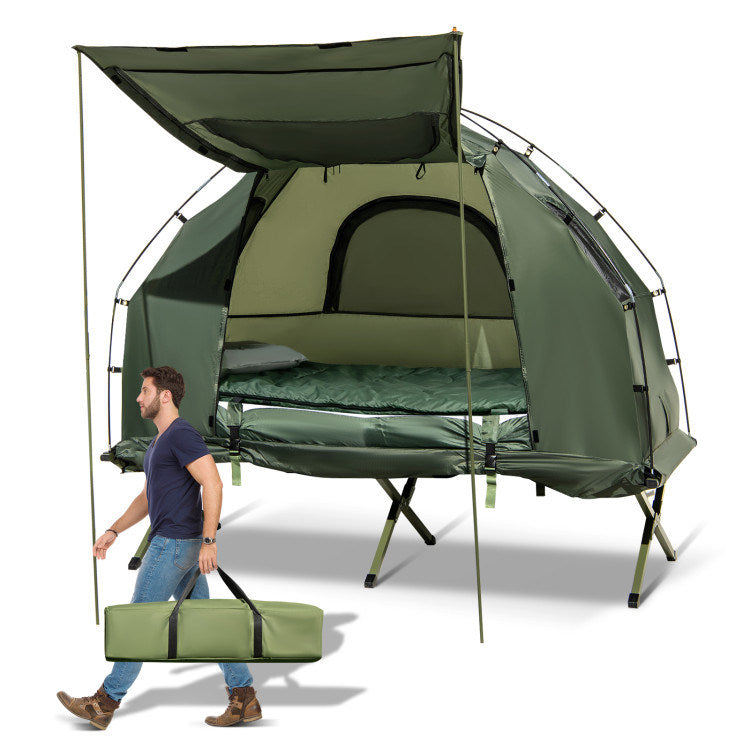 1-Person Mercantile Mountain tent with sunshade and air mattress, olive green, carry bag on Tampa Home & Garden Store