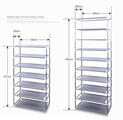 Mercantile Mountain black 10-layer shoe rack with non-woven shelves two-rack wide 60 cm on Tampa Home & Garden Store