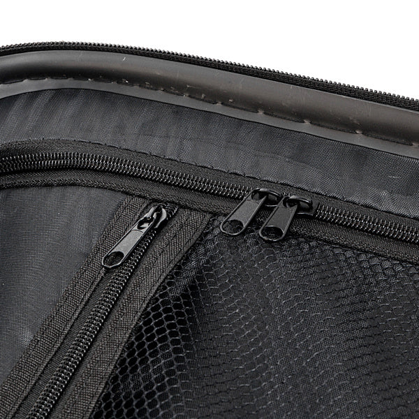 Suitcase storage bag with dual zippers, black fabric and mesh pocket on Tampa Home & Garden Store