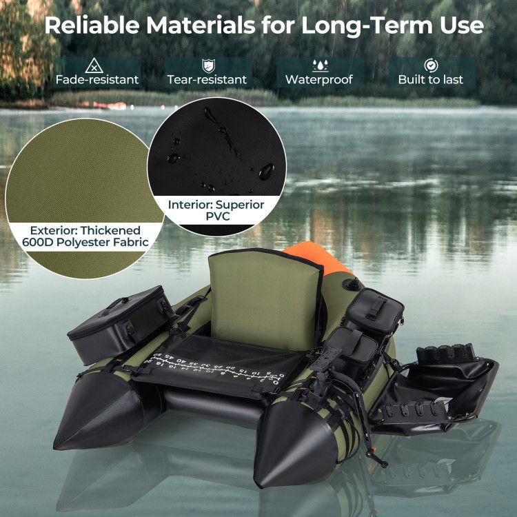 Portable inflatable fishing boat with 3 detachable storage boxes by Mercantile Mountain on Tampa Home & Garden Store