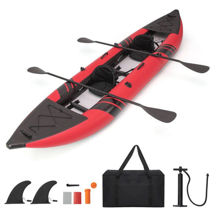 Inflatable two-person kayak Mercantile Mountain red with black trim; aluminium oars included on Tampa Home & Garden Store