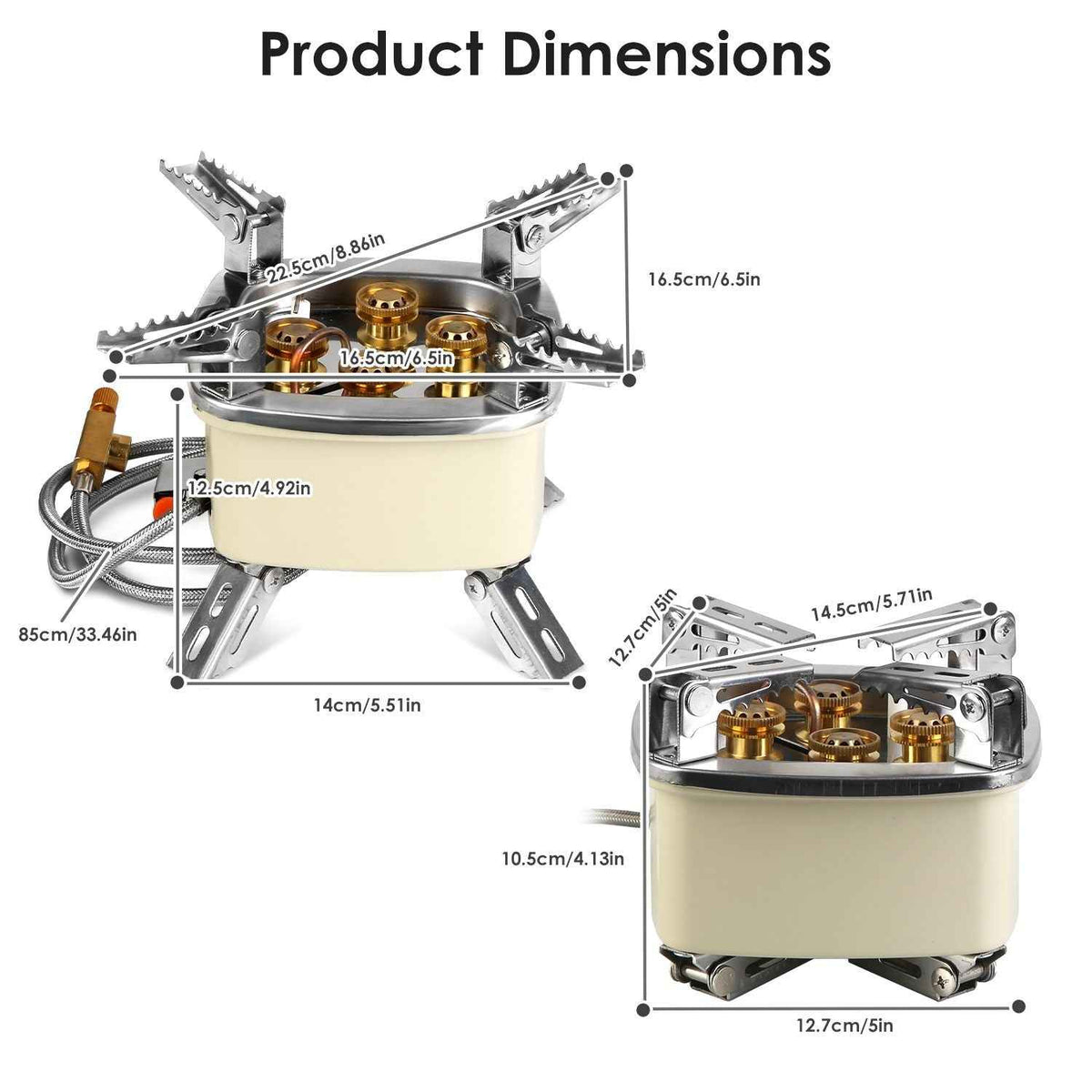 Mercantile Mountain 13000W portable windproof camping stove with five brass burners on Tampa Home & Garden Store