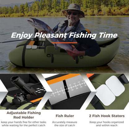 Mercantile Mountain inflatable fishing float tube with pump storage pockets and fish ruler on Tampa Home & Garden Store