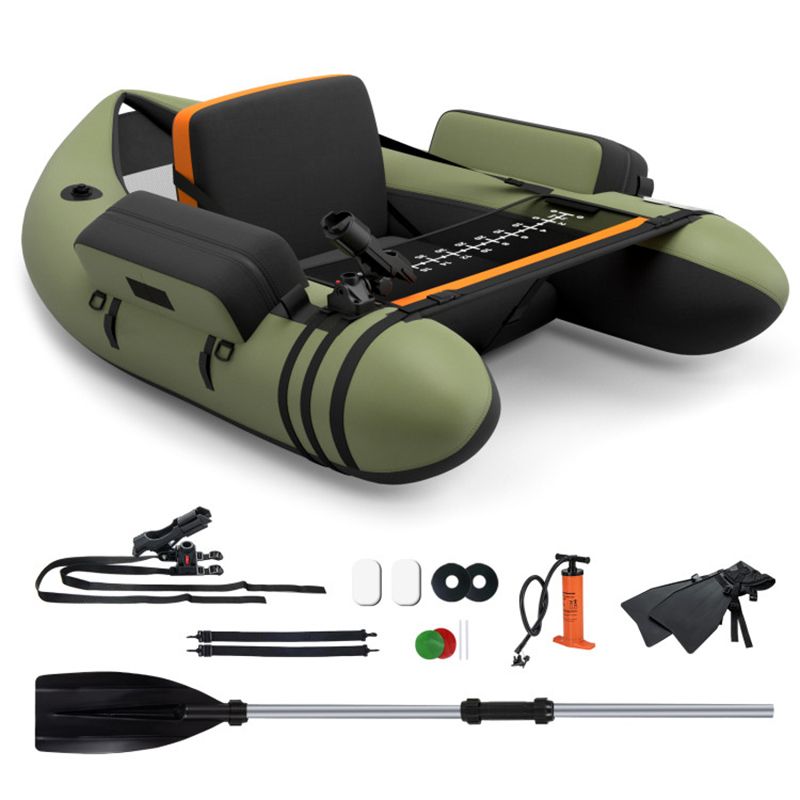 Inflatable float tube by Mercantile Mountain in olivegreen with pockets and fish ruler kit on Tampa Home & Garden Store