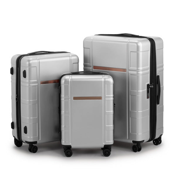 3-piece Mercantile Mountain luggage set in silver PC+ABS with TSA lock and spinner wheels on Tampa Home & Garden Store