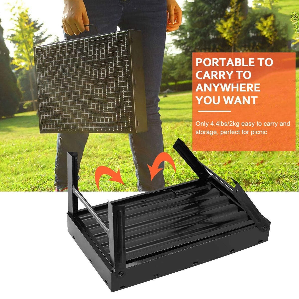 Mercantile Mountain portable charcoal grill with folding base and grid cooking surface on Tampa Home & Garden Store