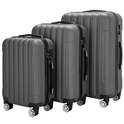 3-piece Mercantile Mountain hard-shell luggage set in dark gray with 3 sizes and spinner wheels on Tampa Home & Garden Store