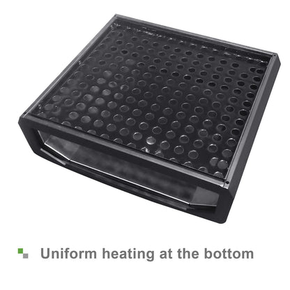 Black perforated metal pizza oven tray with circular holes for even cooking on Tampa Home & Garden Store