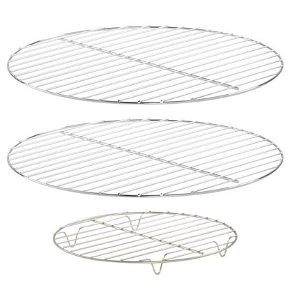 Mercantile Mountain two round chrome grill grates set for outdoor charcoal smoker grill on Tampa Home & Garden Store