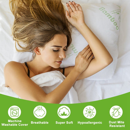 Bamboo Memory Foam Pillow King Size by Mercantile Mountain with washable cover hypoallergenic on Tampa Home & Garden Store