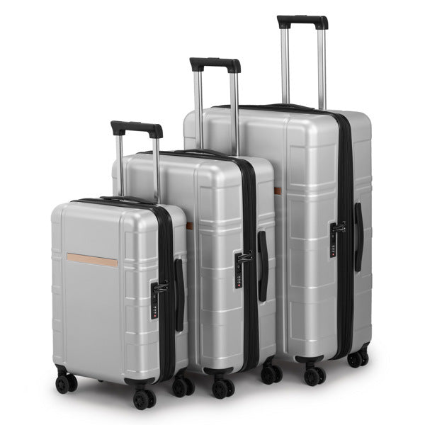 Mercantile Mountain 3-piece expandable luggage set in metallic gray PC+ABS with TSA locks on Tampa Home & Garden Store