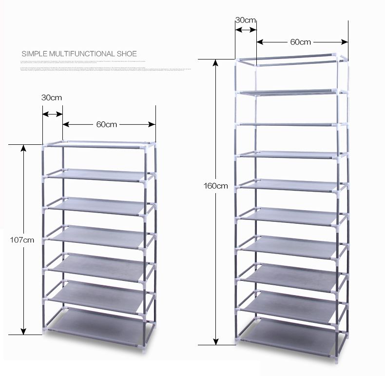 Mercantile Mountain 10-layer non-woven shoe rack black, two racks shown on Tampa Home & Garden Store