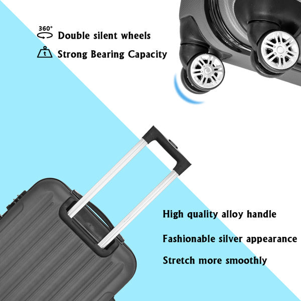 3-in-1 luggage set dark gray by Mercantile Mountain with alloy extendable handle and wheels on Tampa Home & Garden Store