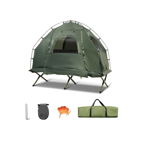 Mercantile Mountain 1-Person Folding Camping Tent with Sunshade and Air Mattress, green bag on Tampa Home & Garden Store