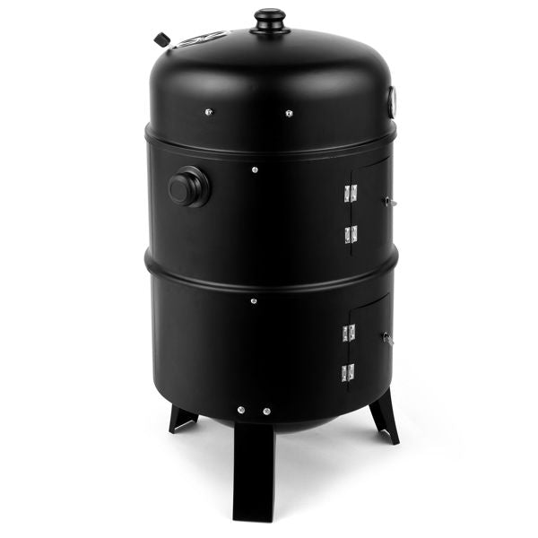 Outdoor charcoal smoker grill portable barrel black by Mercantile Mountain with legs on Tampa Home & Garden Store