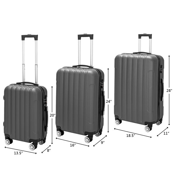 3-in-1 travel luggage set, dark gray Mercantile Mountain hard-shell with handles and wheels on Tampa Home & Garden Store