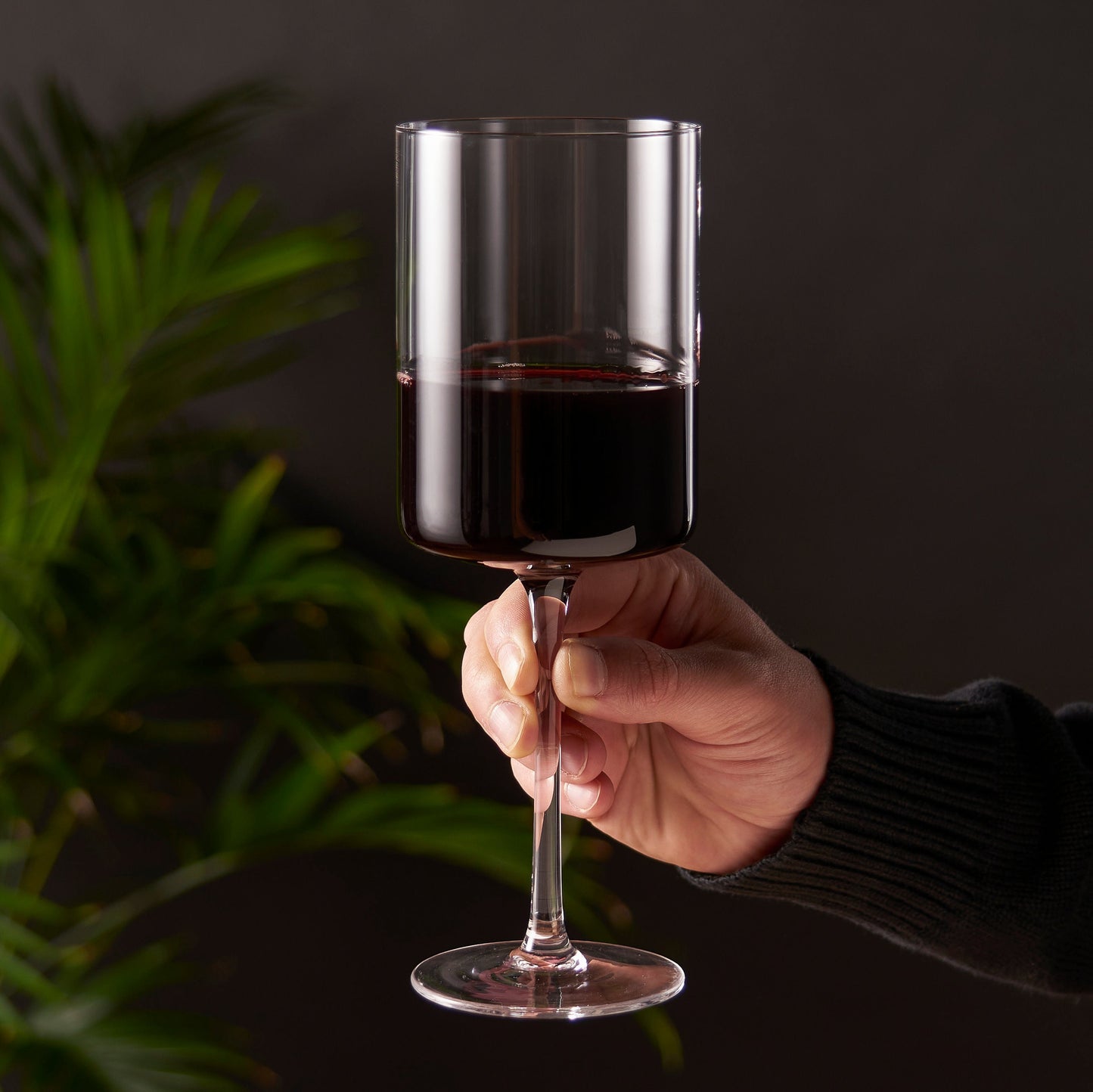 Laurel Crystal Square Red Wine Glass Set of 2