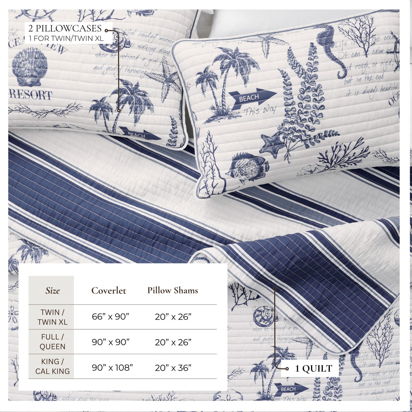 Coastal Cotton Quilt Set and Soft Comfort