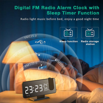 Stevvex dual loud smart alarm clock with ceiling projection and large mirror LED display on Tampa Home & Garden Store