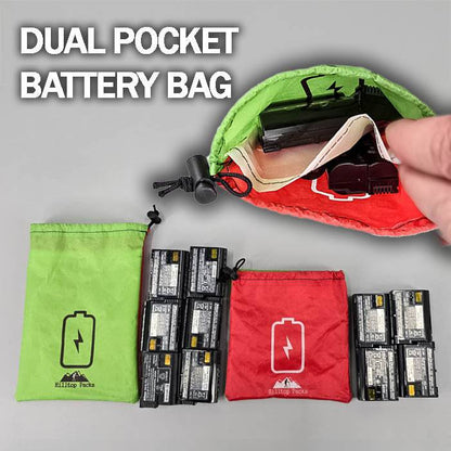 Dual Pocket Battery Bag set in green and red pouches from Hilltop Packs LLC for camping on Tampa Home & Garden Store
