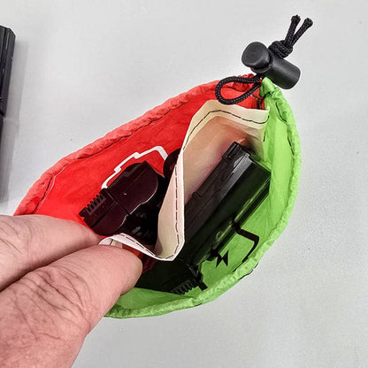 Dual Pocket Battery Bags by Hilltop Packs LLC; red, green pouch, compact battery case on Tampa Home & Garden Store