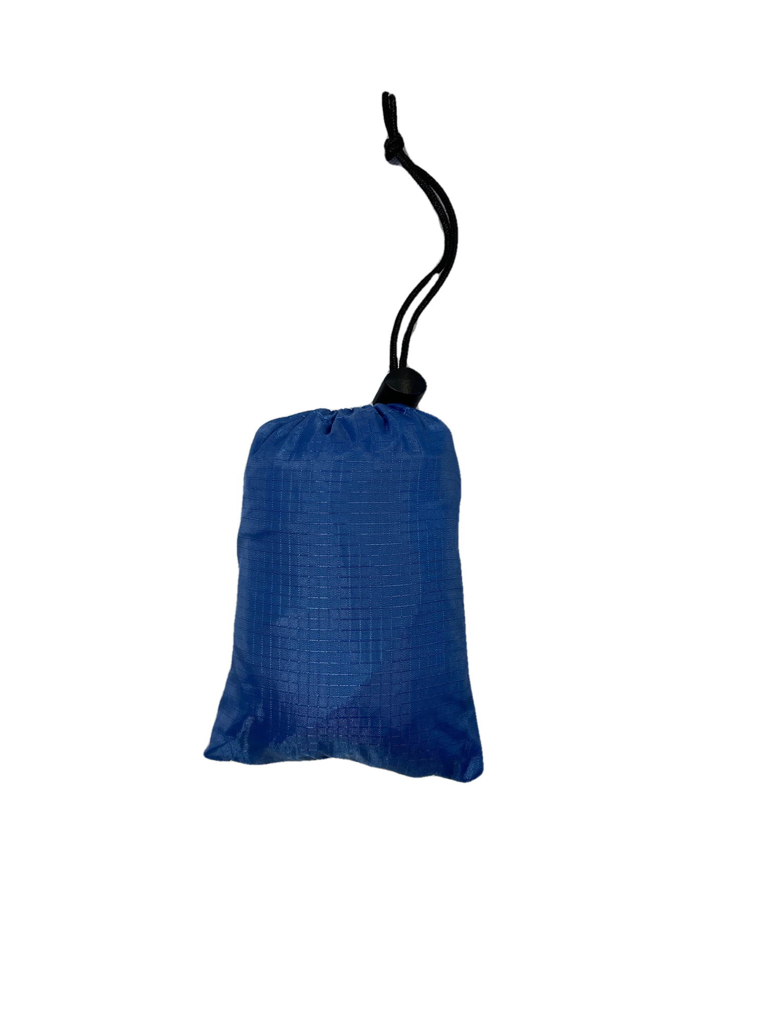 Blue bungee polyester day pack by River Country Gear with black drawstring cord on Tampa Home & Garden Store