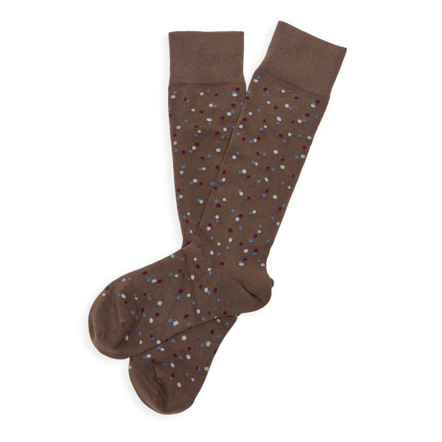 Premium Duncan Brown Micro Dot Socks for Men