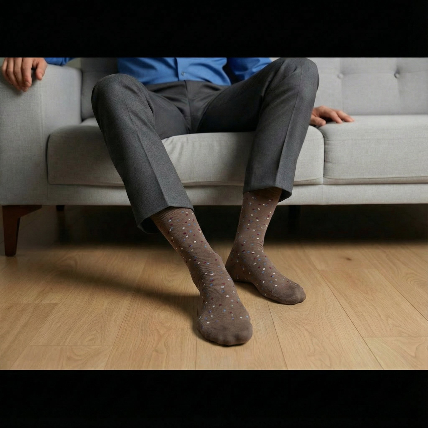 Premium Duncan Brown Micro Dot Socks for Men