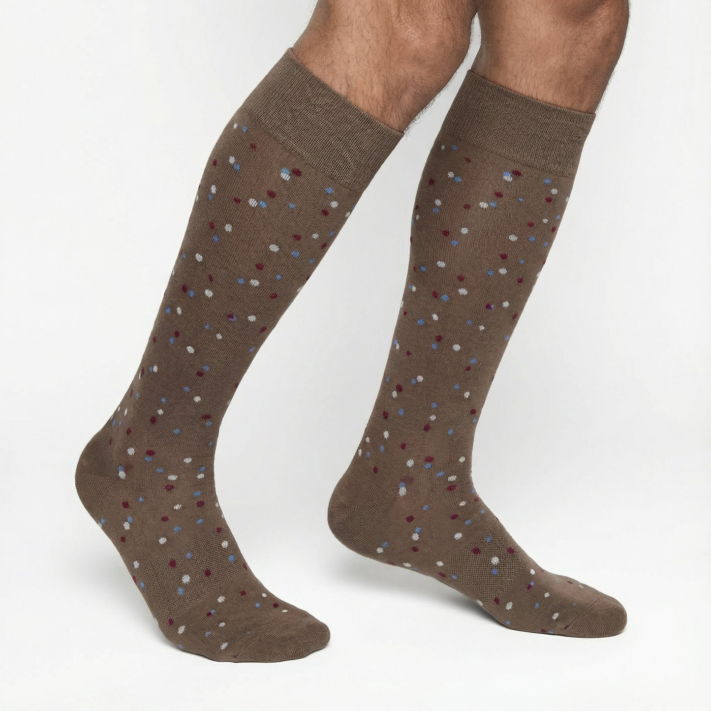Premium Duncan Brown Micro Dot Socks for Men
