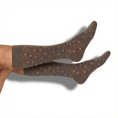 Premium Duncan Brown Micro Dot Socks for Men
