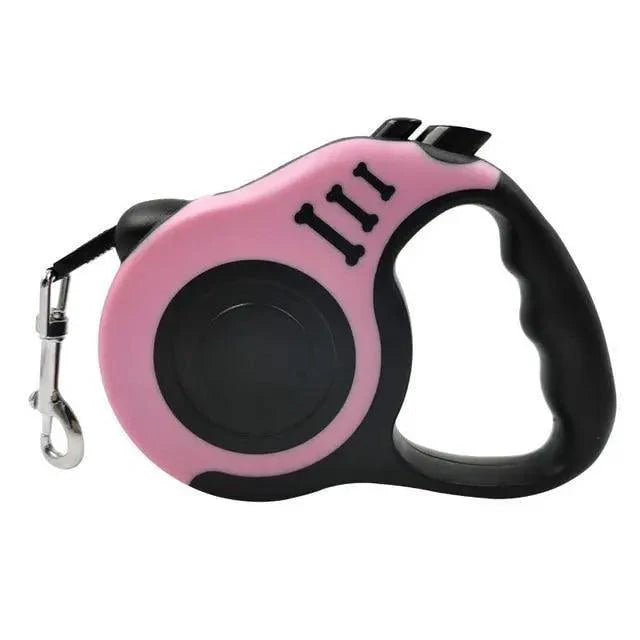 Stevvex retractable pink dog leash with ergonomic grip and metal clip on Tampa Home & Garden Store