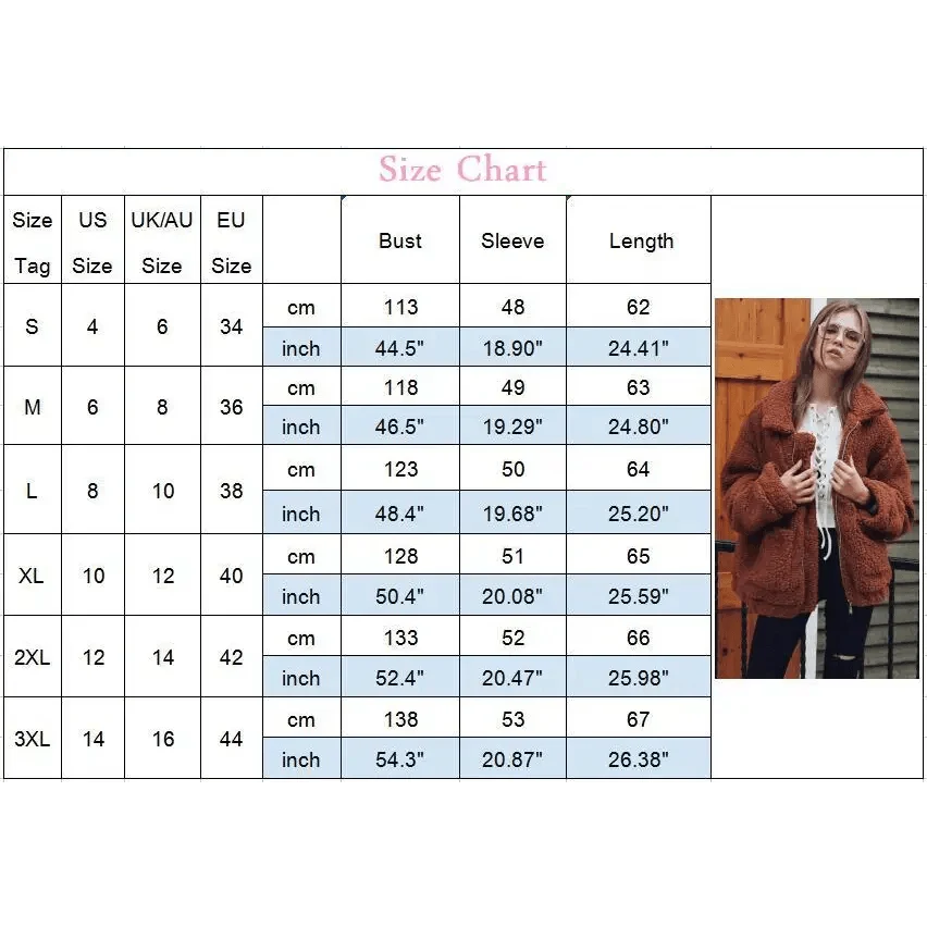 Stevvex teddy coat for women in brown faux fur with zipper, pockets, plush overcoat on Tampa Home & Garden Store