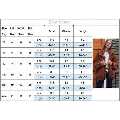 Stevvex teddy coat for women in brown faux fur with zipper, pockets, plush overcoat on Tampa Home & Garden Store