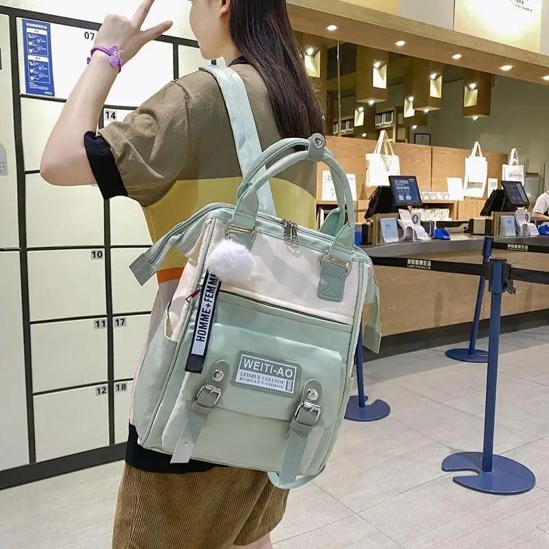 Stevvex laptop backpack pastel mint with front pocket and buckle straps on Tampa Home & Garden Store