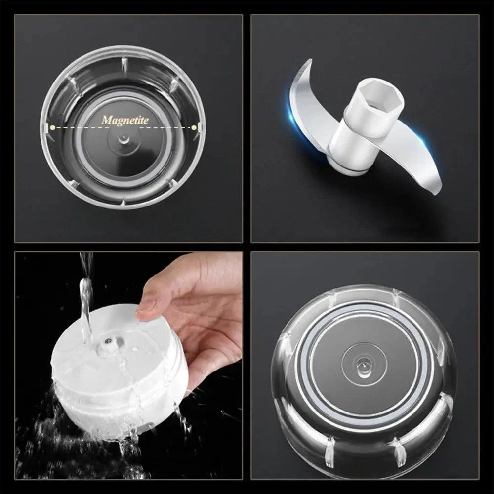 Durable electric garlic press and mini food chopper, Stevvex 4-piece white kit on Tampa Home & Garden Store