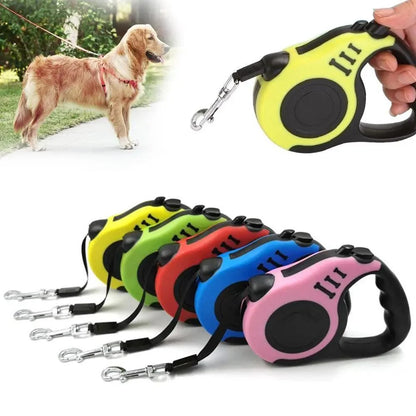 Stevvex retractable nylon dog leash in 6 colors with 360° tangle-free design and brake on Tampa Home & Garden Store