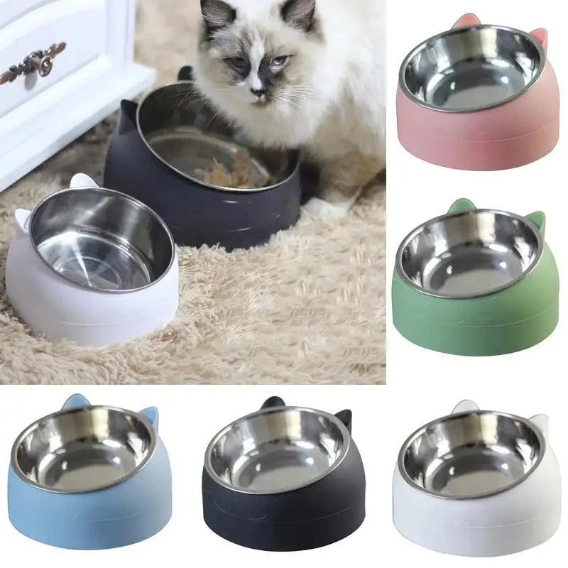 Durable stainless steel cat and dog bowl with silicone outer base in assorted colors on Tampa Home & Garden Store