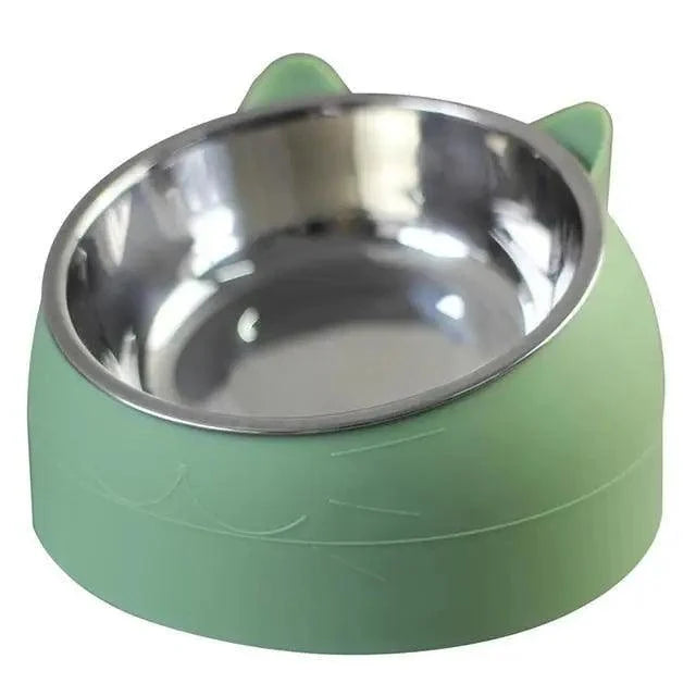 Durable Stainless Steel Cat and Dog Bowl in green base with stainless insert on Tampa Home & Garden Store
