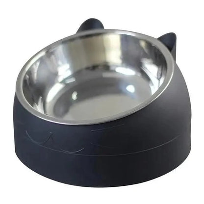 Durable stainless steel cat and dog bowl on black non-slip base on Tampa Home & Garden Store