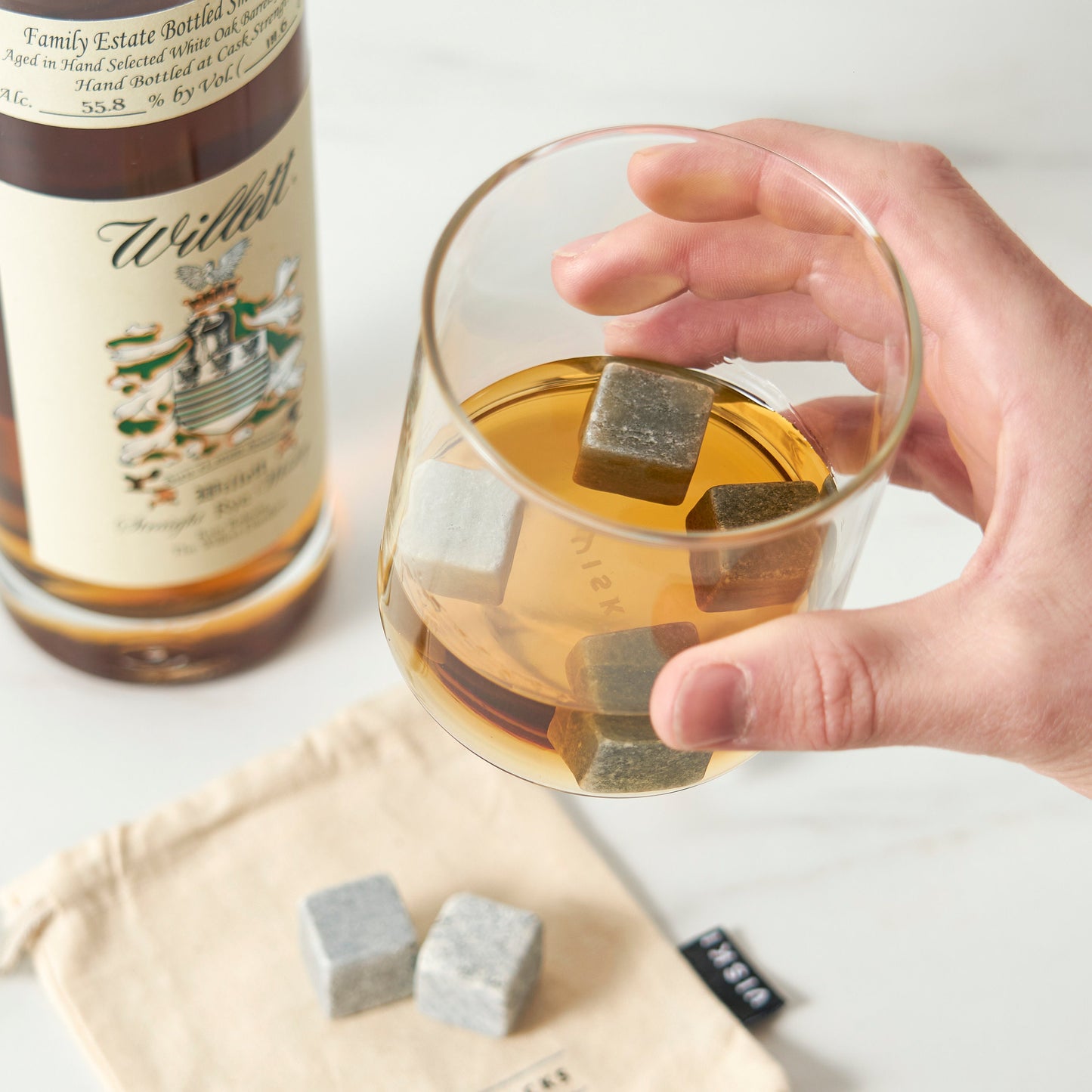 Solid Glacier Cubes and Soapstone For Cool Drinks
