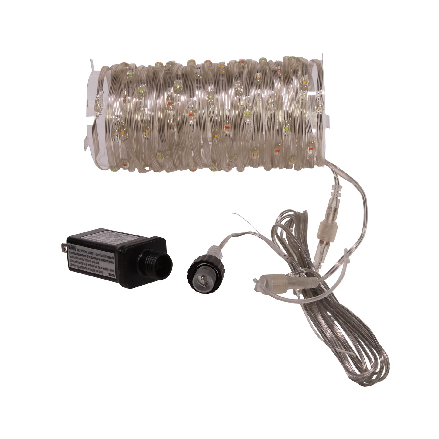 Ensemble de 100 lumières LED multicolores connectables avec fil transparent