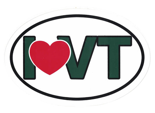 I ♥ VT - Large Vermont Euro Decal