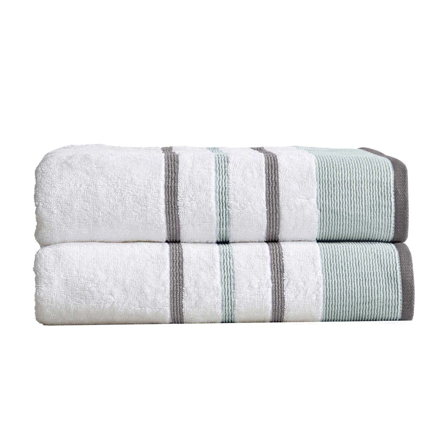 Soft Cotton Bath Towel Set and Stripe Detail