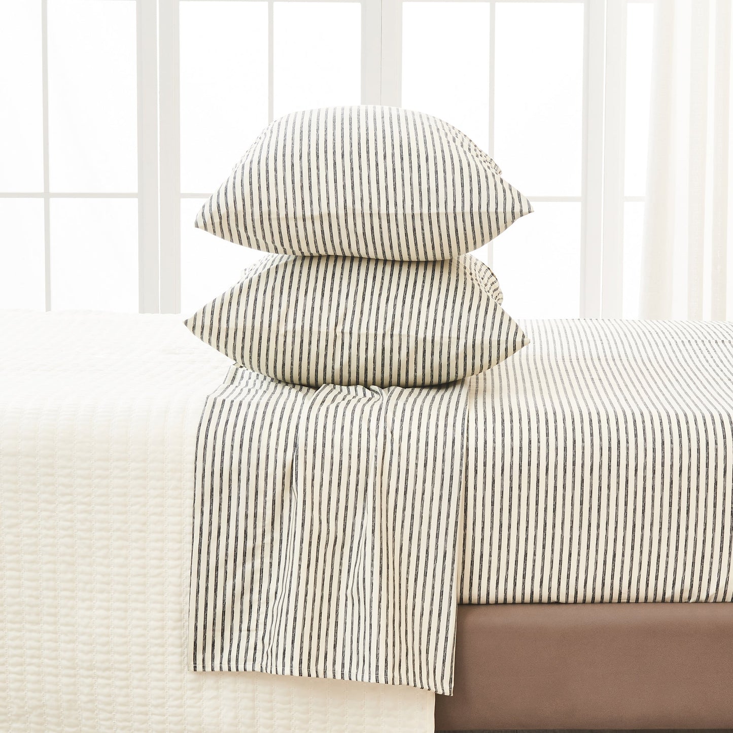 The Striped Microfiber Sheet Set and Soft Finish