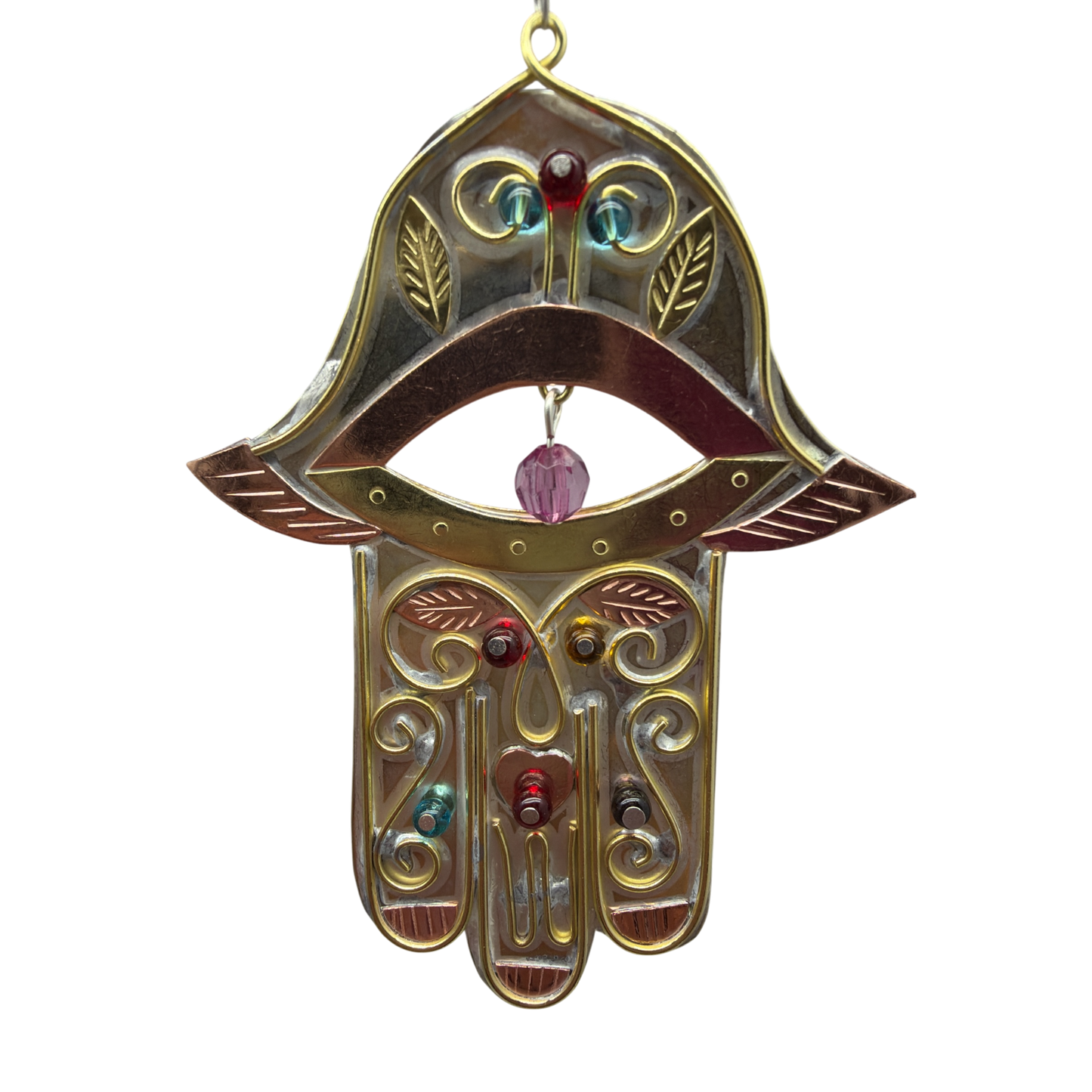 Peaceful Hamsa Ornament in nickel copper brass, The Country Christmas Loft on Tampa Home & Garden Store